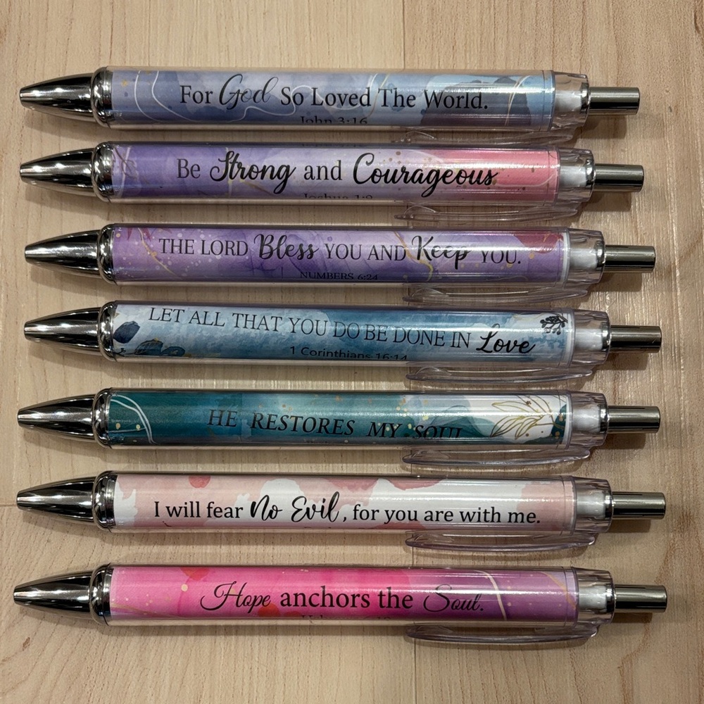 Faithful Inspirational Quote Pens Set